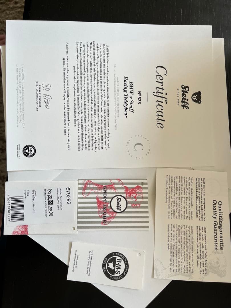 【新品】テディベア BMW x Steiff シュタイフレーシング （限定品 ）