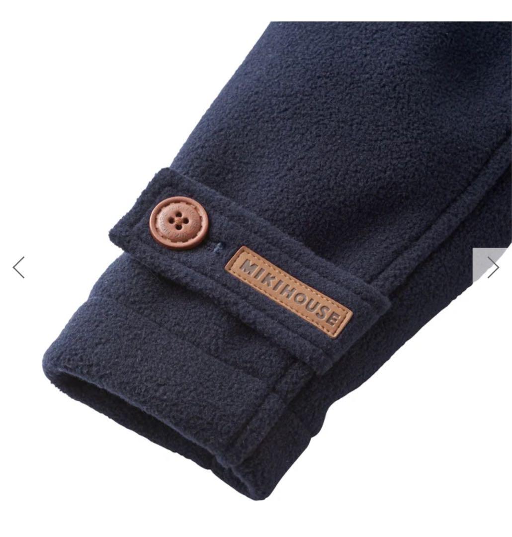 ミキハウス フリースダッフルコート ネイビー フード付き 90