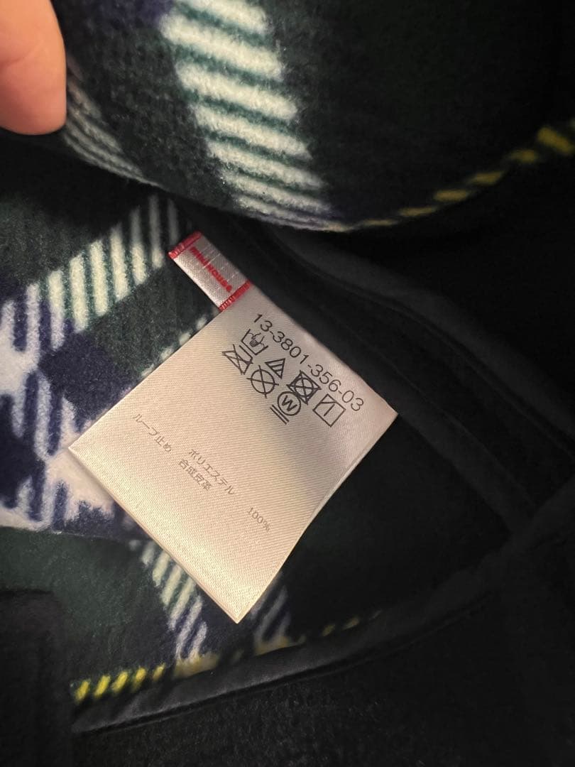 ミキハウス フリースダッフルコート ネイビー フード付き 90