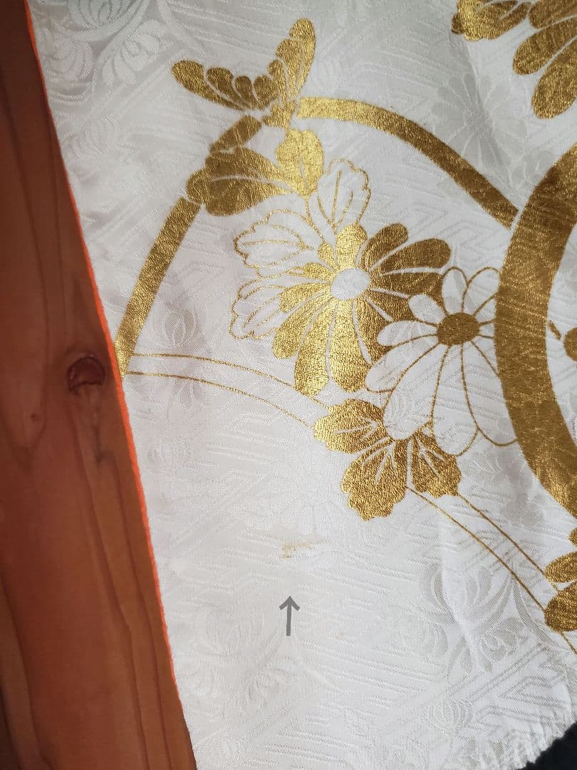 【レトロ調＊美品】振袖&襦袢セット　絞り　刺繍　黒　白　オレンジ　トールサイズ