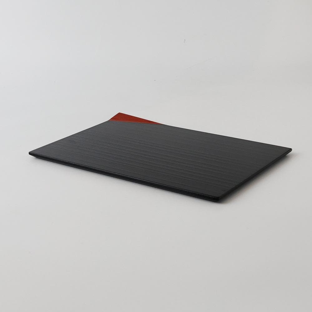 T 　特選　 乱筋天皿　越前塗　茶道具　茶器　お盆　漆器　5客