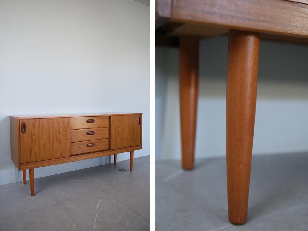 英国アンティークSCHREiBER製サイドボード/木製机テレビ台(91-241)