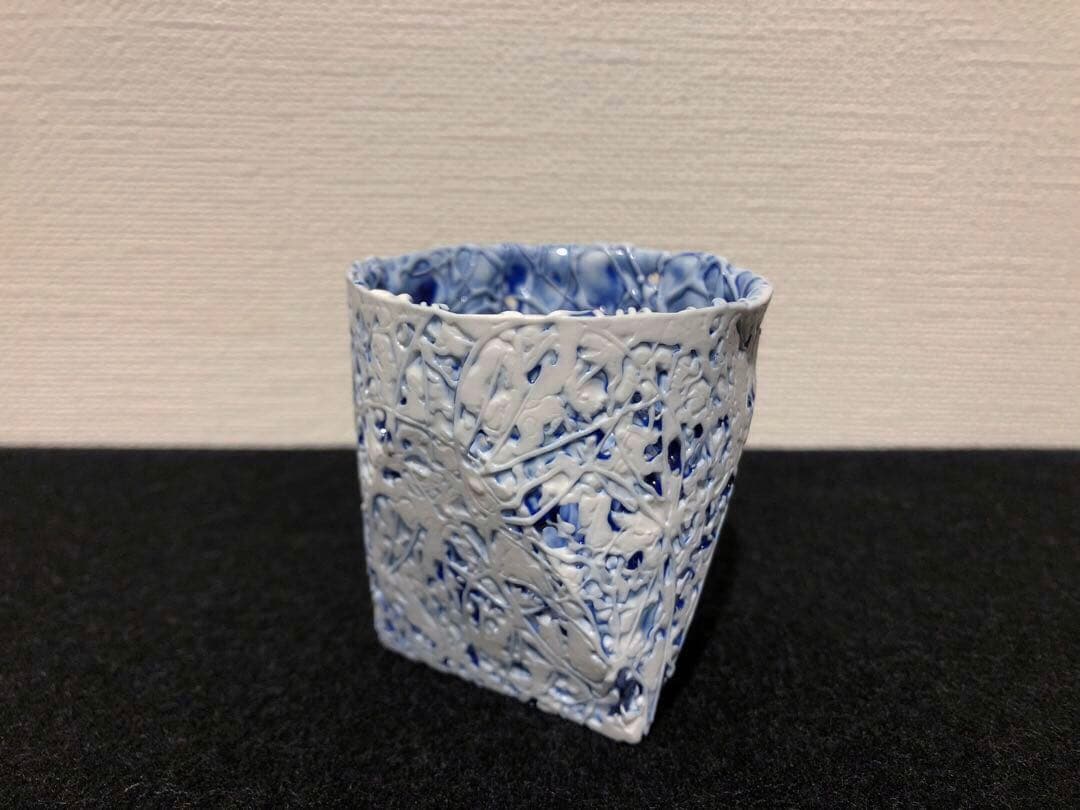 長江重和 釉彩 薄層のかたち 盃 ぐい呑み 陶器 置物 アート 作品 オブジェ