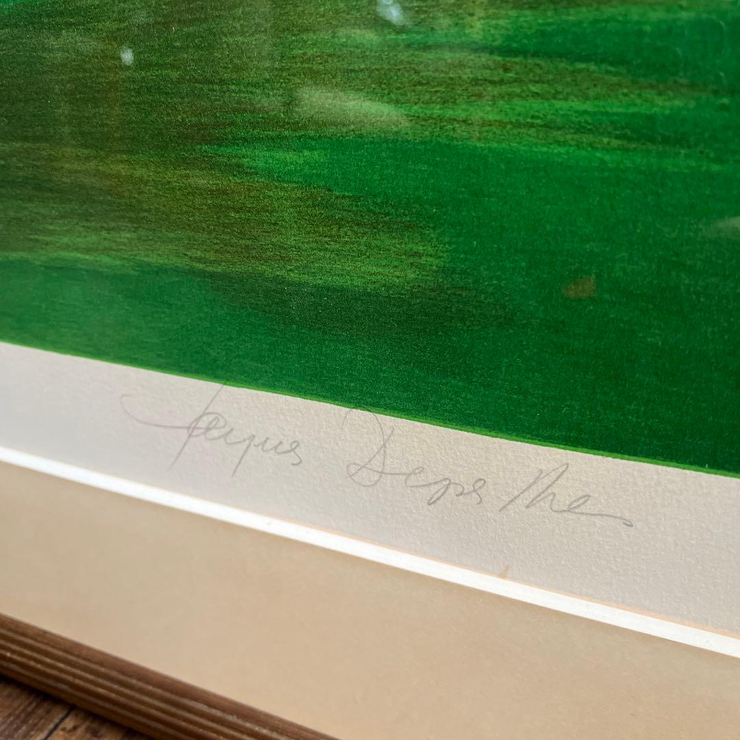 k347r120 フランス風景画・デペルト「ゴルフ場」リトグラフ サインあり