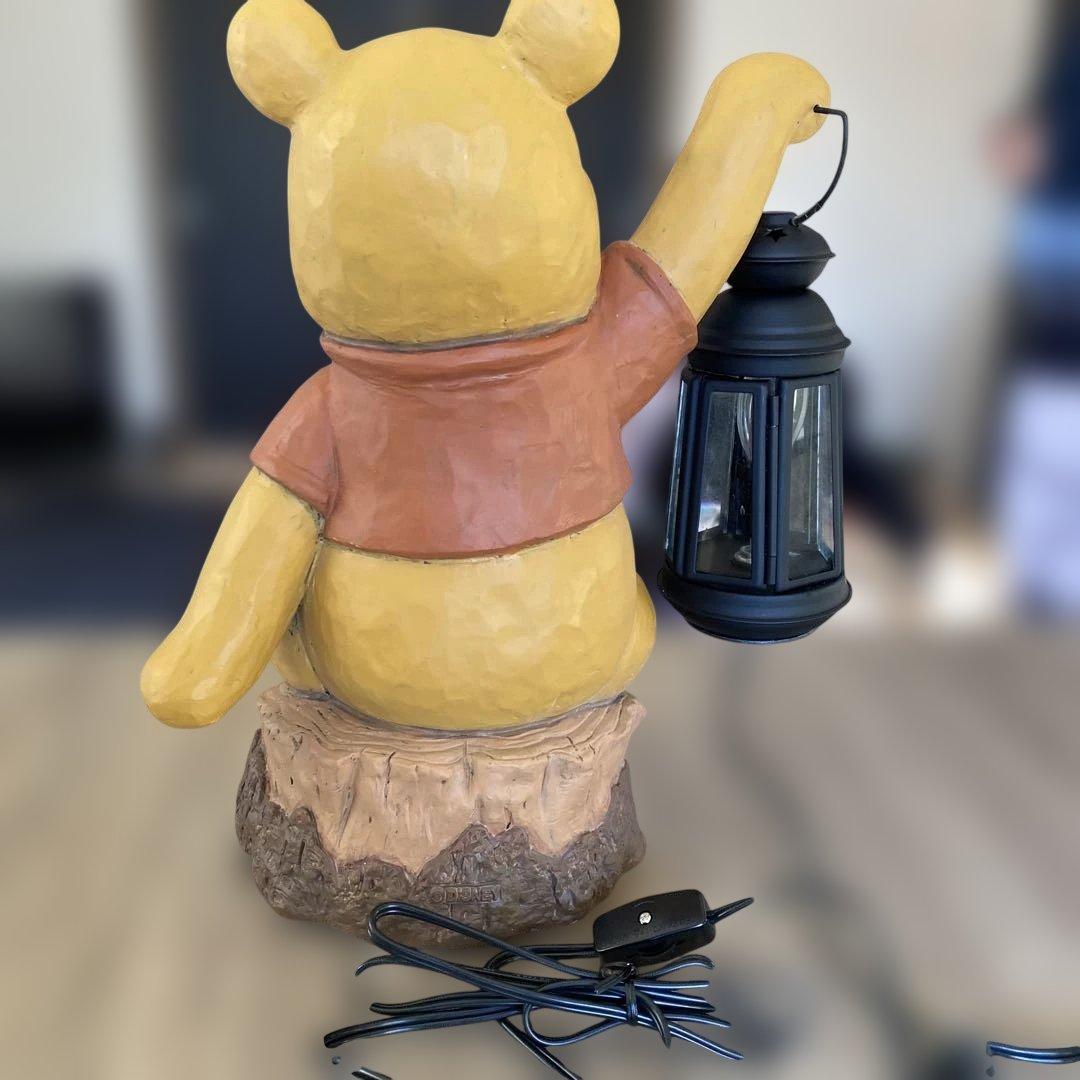 くまのプーさん ランタン付き置物　ガーデンセンサーライト