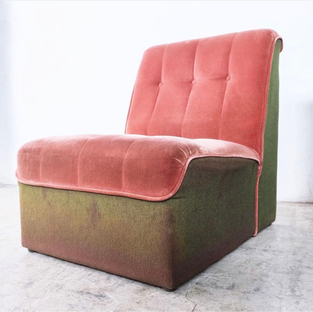 Nehann.|バイカラーベロアソファ；2シーター