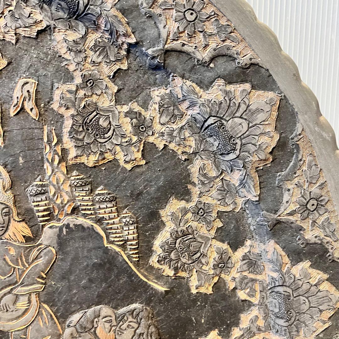 ペルシャ　アンティーク　トレイ　銅製　　壁掛　インテリア　銅板　希少