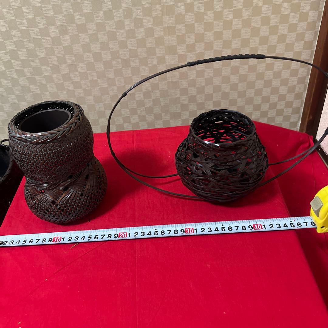 茶道具　花器　竹籠　七点まとめ