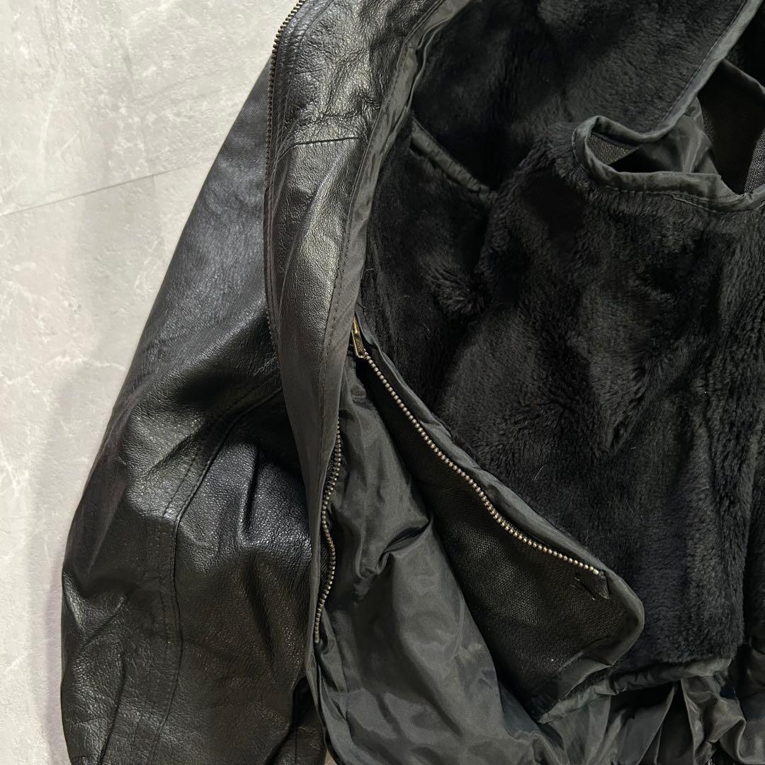 90s Wilsons レザー ドリズラージャケット スウィングトップ 短丈 黒