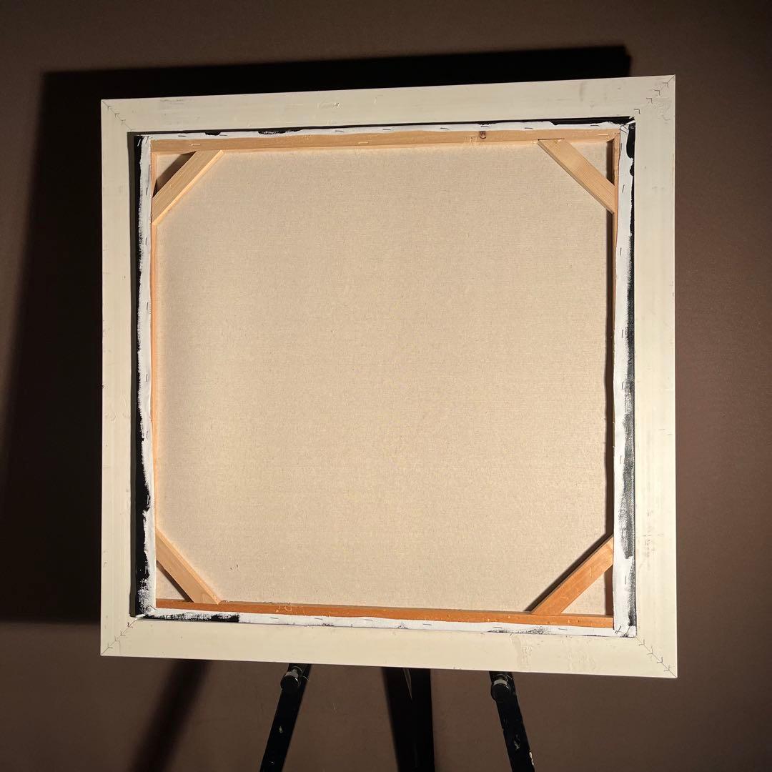 手書き油絵 七色のライオン 額付 肉筆絵画 インテリア 油彩画