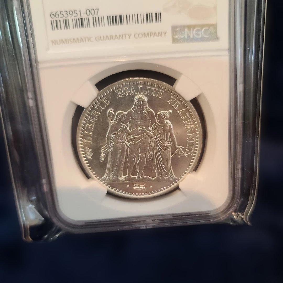 1972年 フランス 10フラン 銀貨 ngc SP 65 ヘラクレス