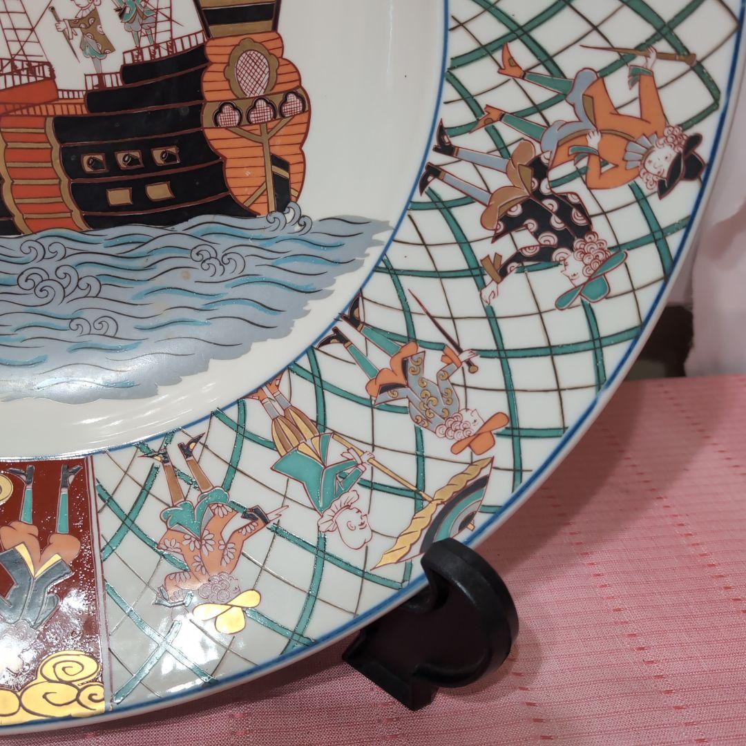 古伊万里南蛮船人物図兜皿