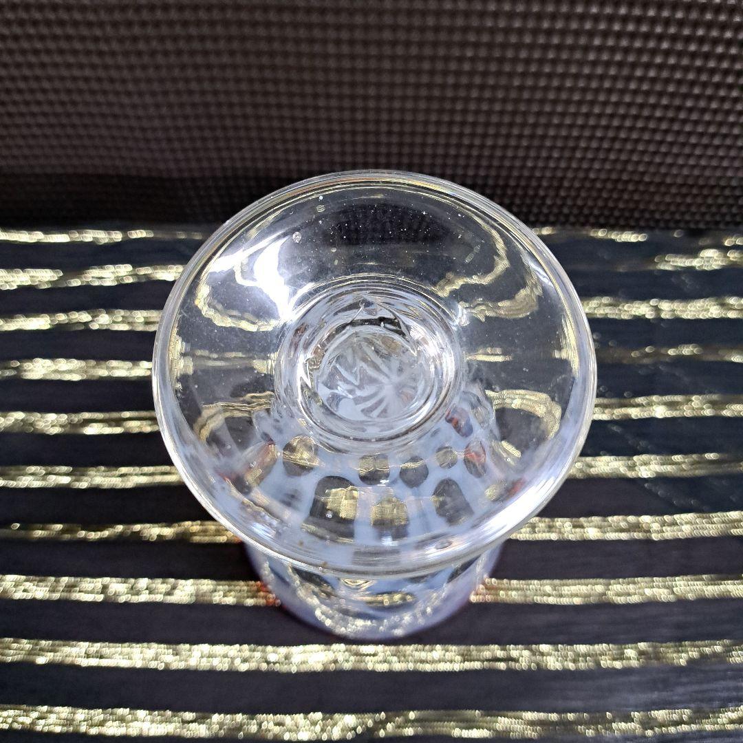 ♡昭和レトロ　氷コップ縁赤水色模様♡