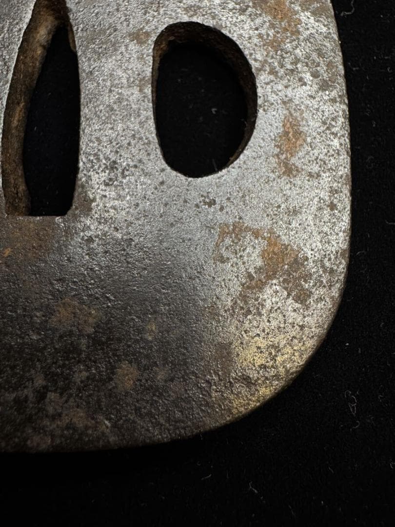 鍔 武州住國廣 鉄鐔 在銘 国広 拵 日本刀 刀装具 骨董 古美術 江戸時代