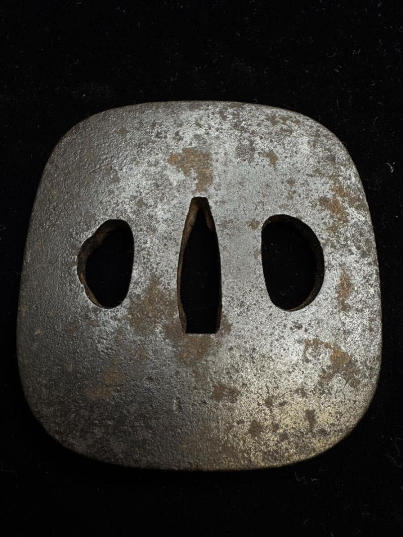 鍔 武州住國廣 鉄鐔 在銘 国広 拵 日本刀 刀装具 骨董 古美術 江戸時代