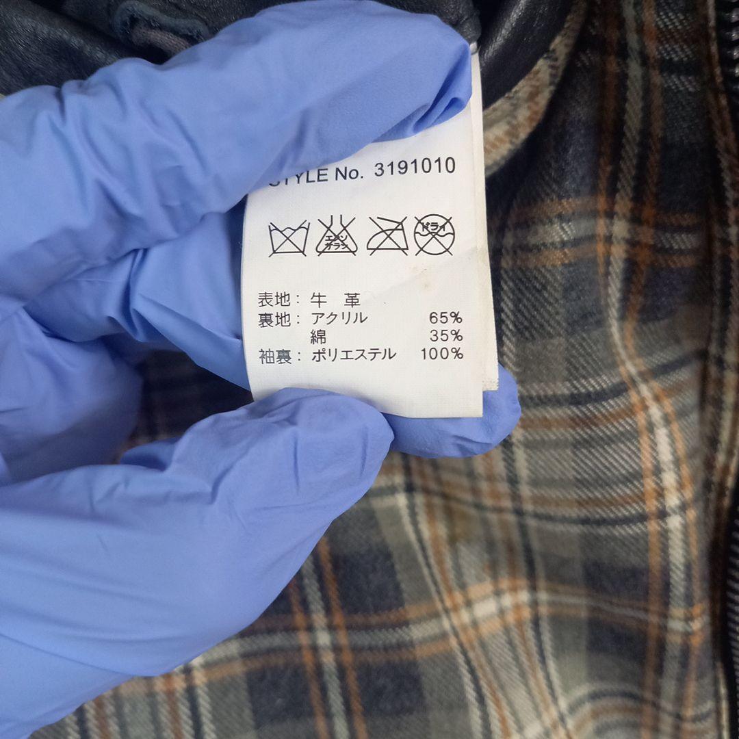 Schott ブラックレザーライダースジャケット M