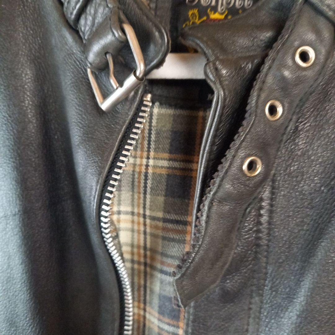 Schott ブラックレザーライダースジャケット M