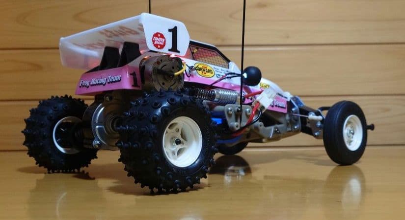 タミヤXBマイティフロッグ前後LEDライト付プロポ付き塗装済み完成品未使用品