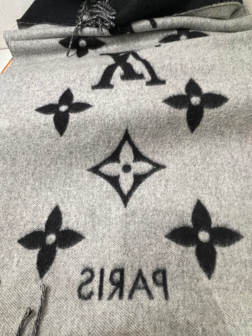 【新品未使用】LOUIS VUITTON マフラー ブラックグレー　カシミヤ