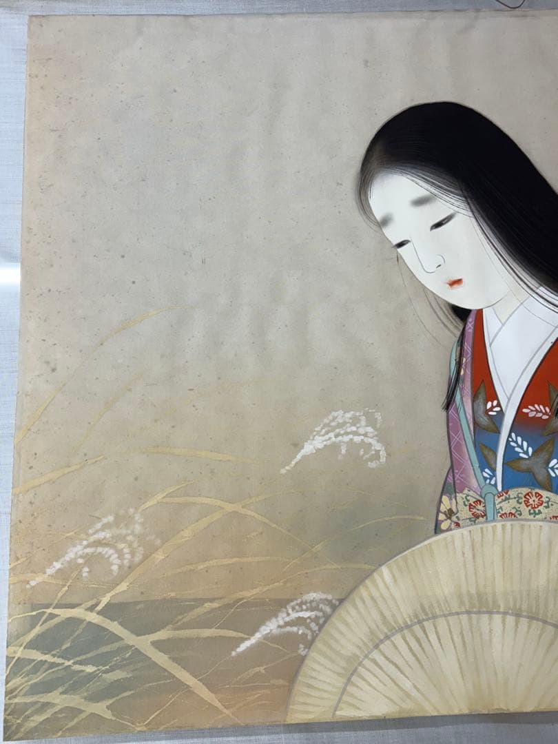 松井桜塘　日本画 絵画 人物画 美人画 額装