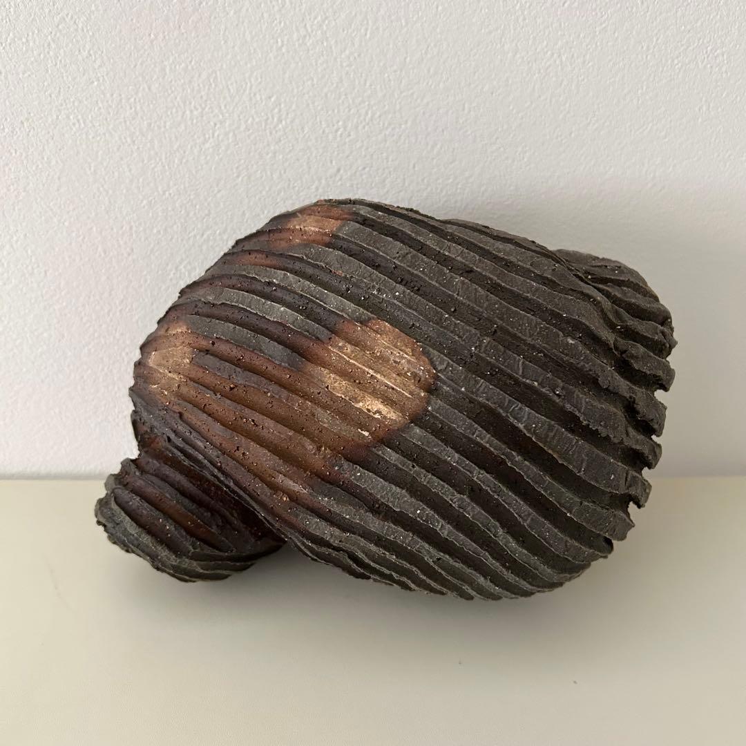 未使用品　相馬正和 作 陶器オブジェ／花器 陶眞窯 ギャラリー群青