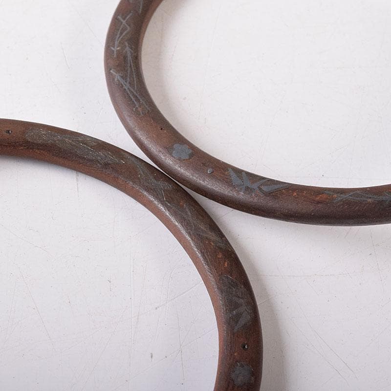 茶道具　高木治良兵衛造　象嵌入　鉄丸環　共箱　C　7552