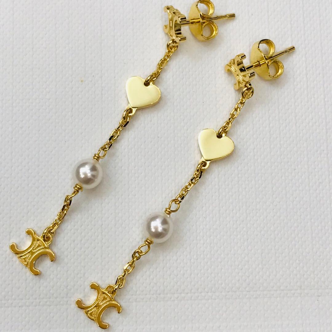 美品　セリーヌ　パールピアス