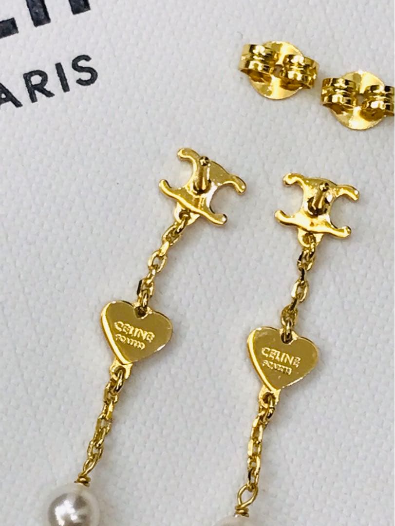 美品　セリーヌ　パールピアス