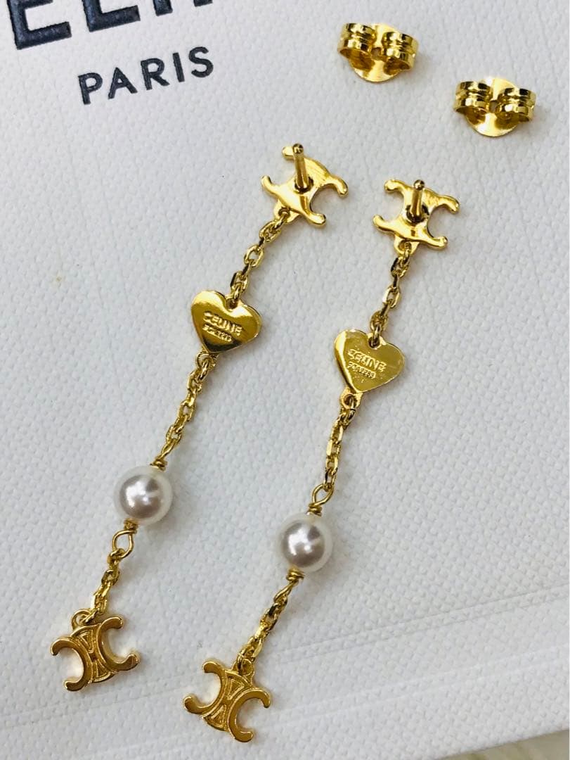 美品　セリーヌ　パールピアス