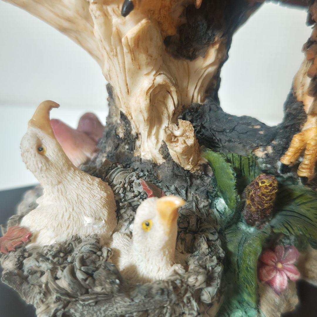 Bald Eagles フィギュリン 親子 ヒナ