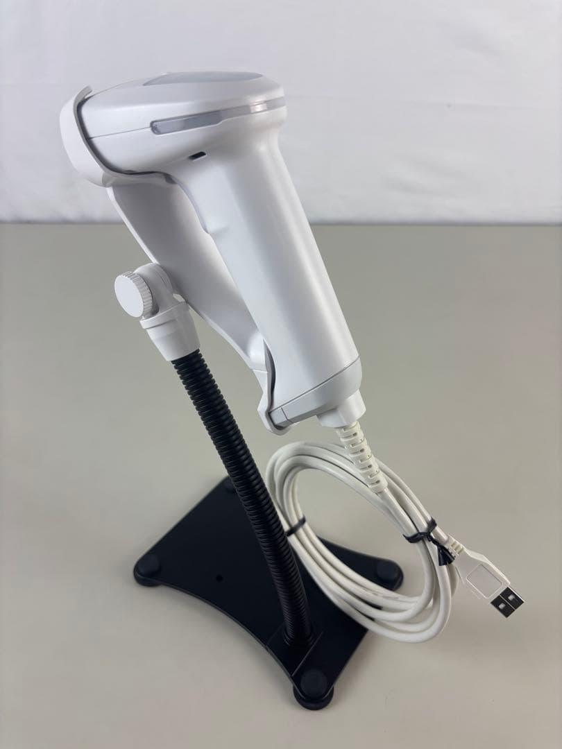 USB ホワイト バーコードリーダー スタンド付き