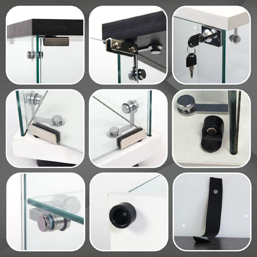 ガラスケース 2段両扉B1998コレクション フィギュア 棚 ショーケース 黒