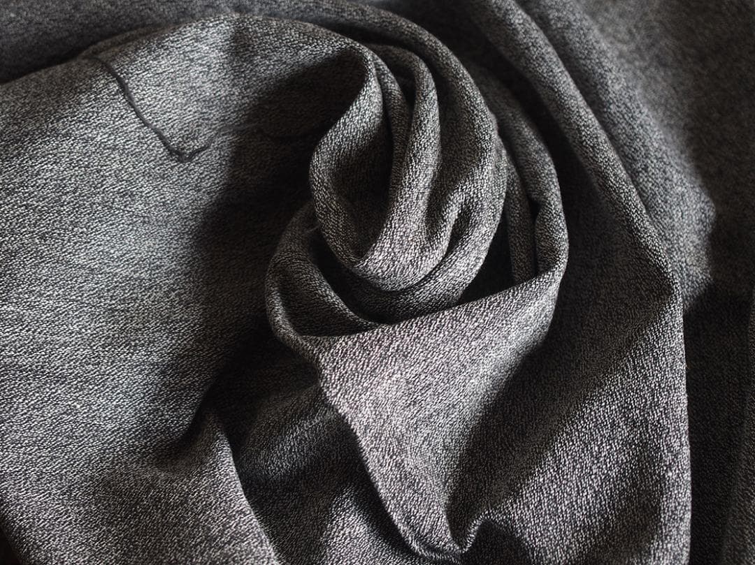 チャコールグレー モールスキン? デッドストック ファブリック/K302
