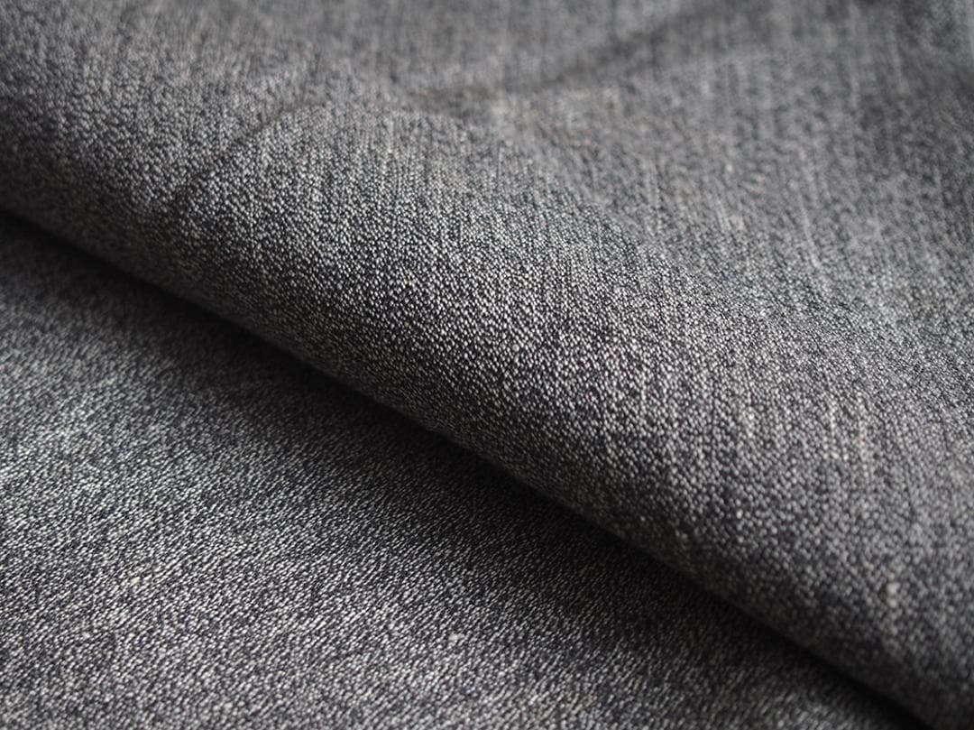 チャコールグレー モールスキン? デッドストック ファブリック/K302