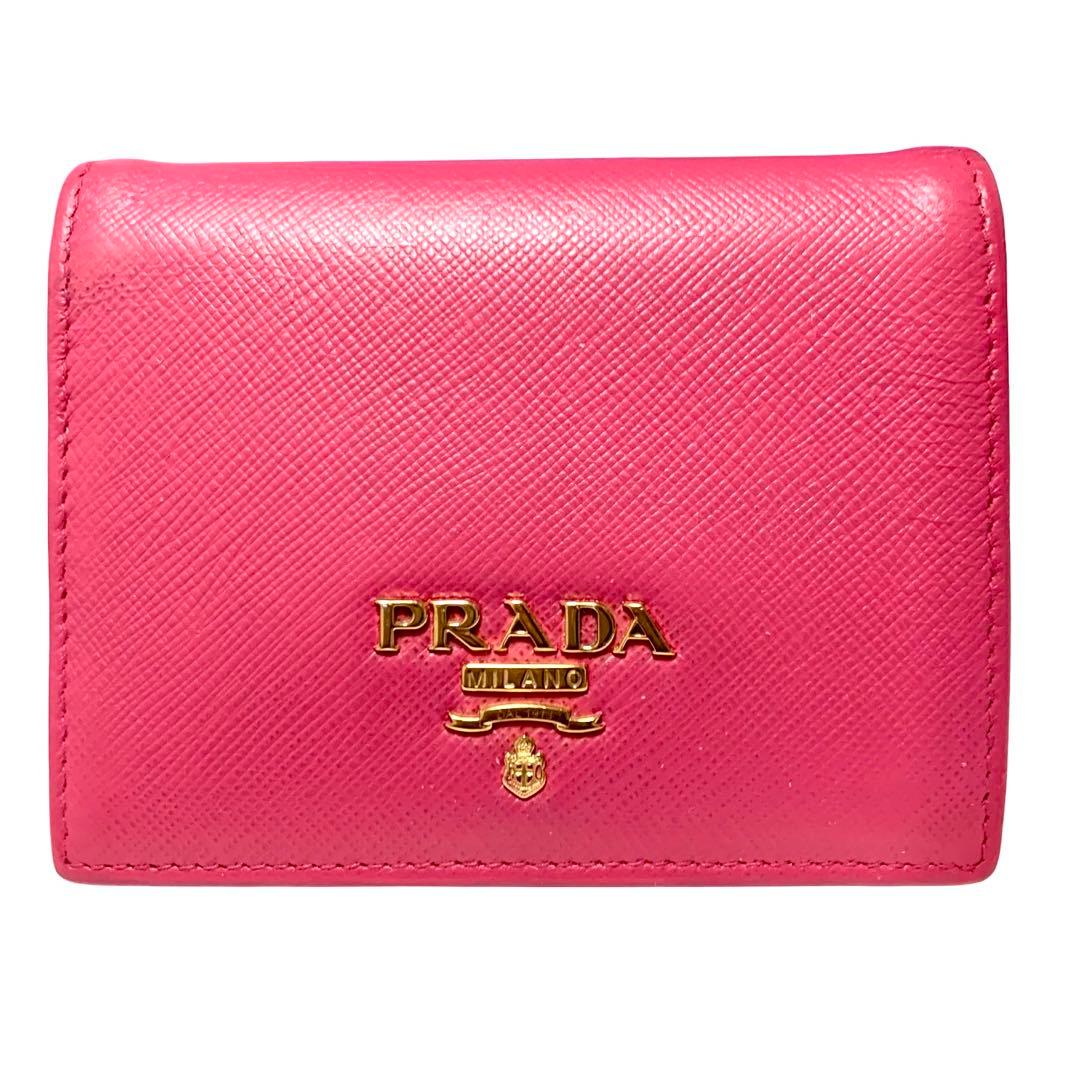 凛様PRADA プラダ　２つ折り財布　サフィアーノレザー　ピンク