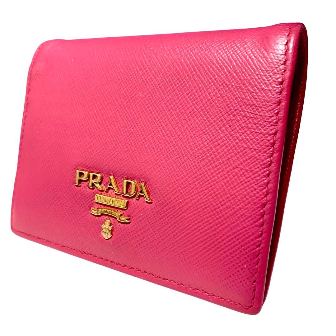 凛様PRADA プラダ　２つ折り財布　サフィアーノレザー　ピンク