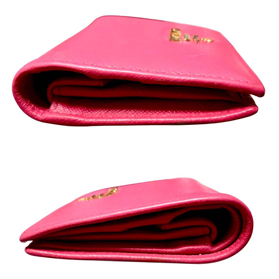 凛様PRADA プラダ　２つ折り財布　サフィアーノレザー　ピンク