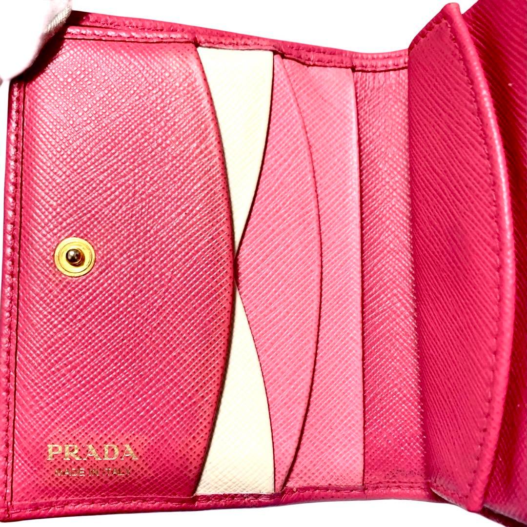 凛様PRADA プラダ　２つ折り財布　サフィアーノレザー　ピンク