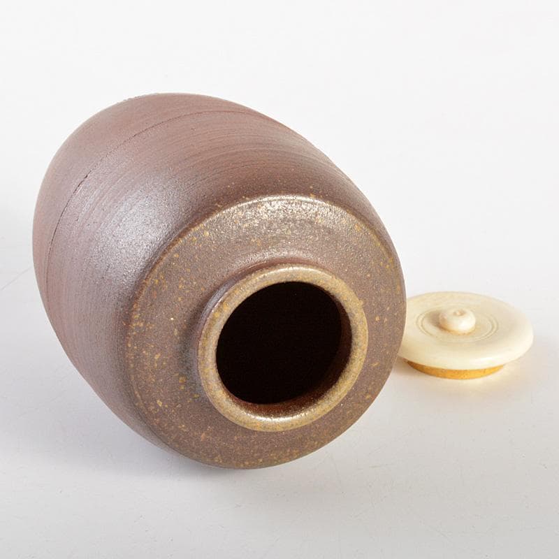 茶道具　備前焼　木村陶峰造　肩衝茶入　仕覆付　共箱　V　6616