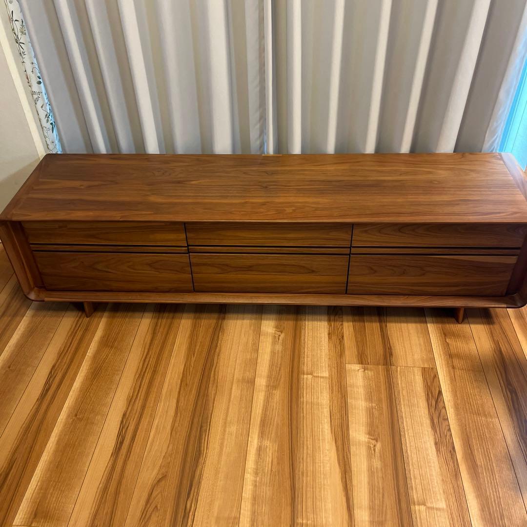 たのメル便　カリモク テレビボード　180 ソリッドアールボード　ウォールナット