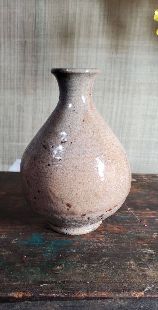 李朝 白磁 井戶酒瓶