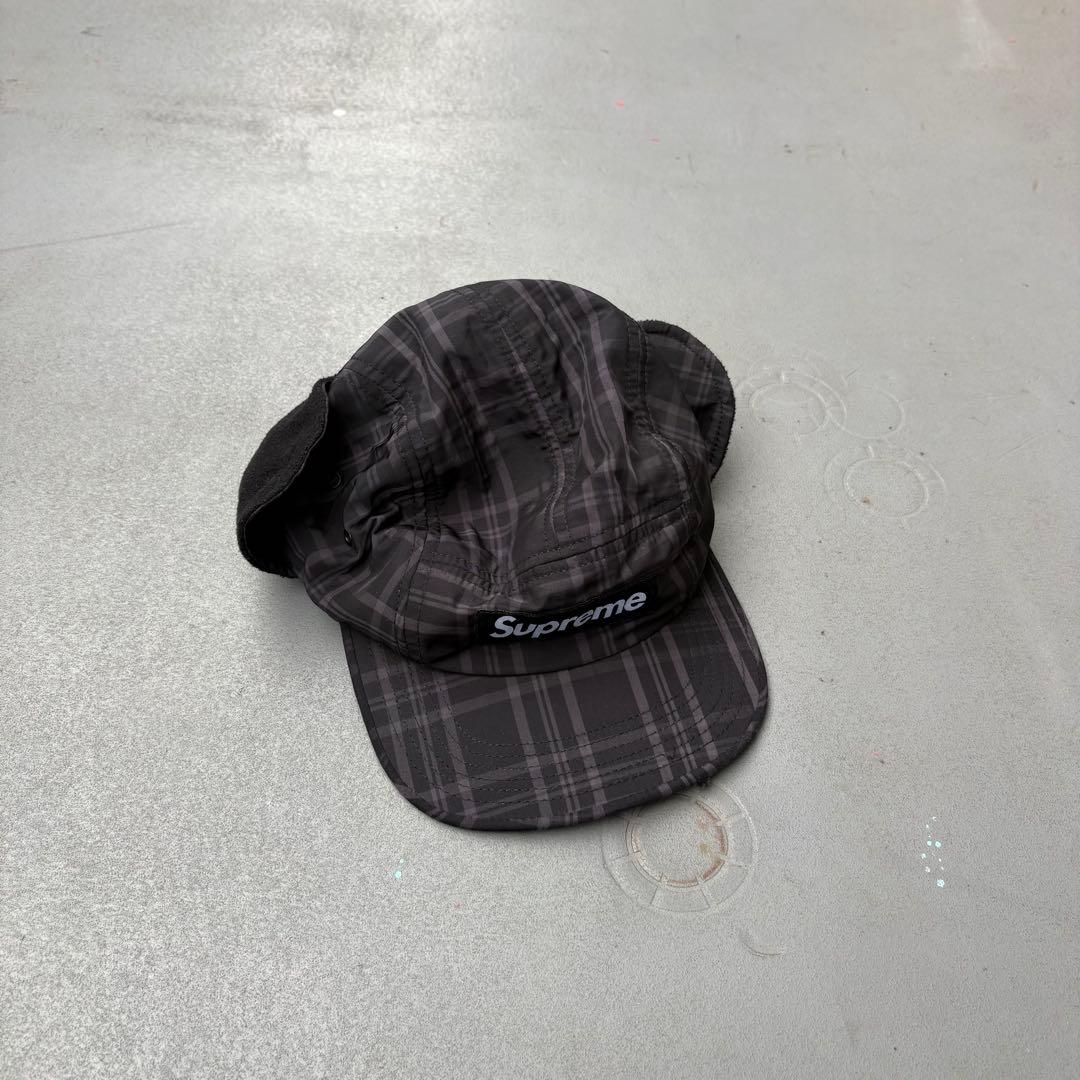 Supreme USA製 マフキャップ　フリース　チェック地　boxlogo