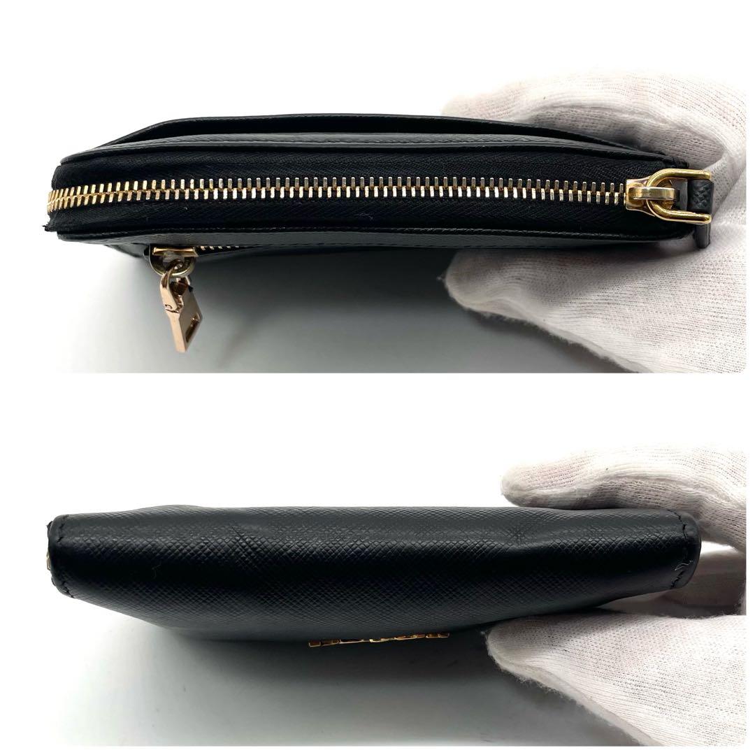 プラダ ケース サフィアーノレザー コンパクトウォレット ブラック