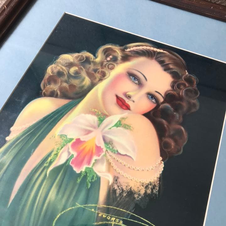 希少！40's～50’s アメリカアンティークピンナップ壁掛け　ロカビリー