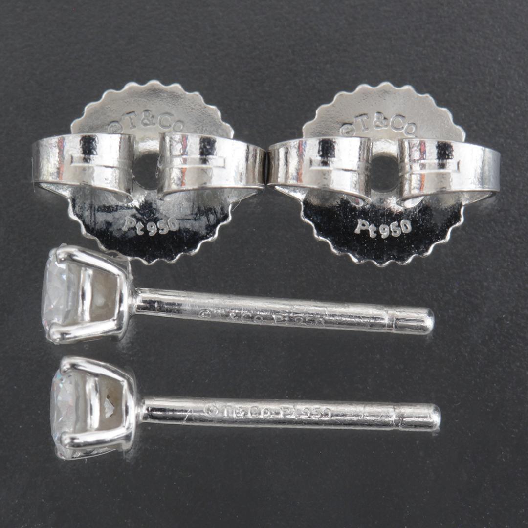 ティファニー ソリティア ダイヤ 3mm ピアス pt950 箱ショップ 仕上済