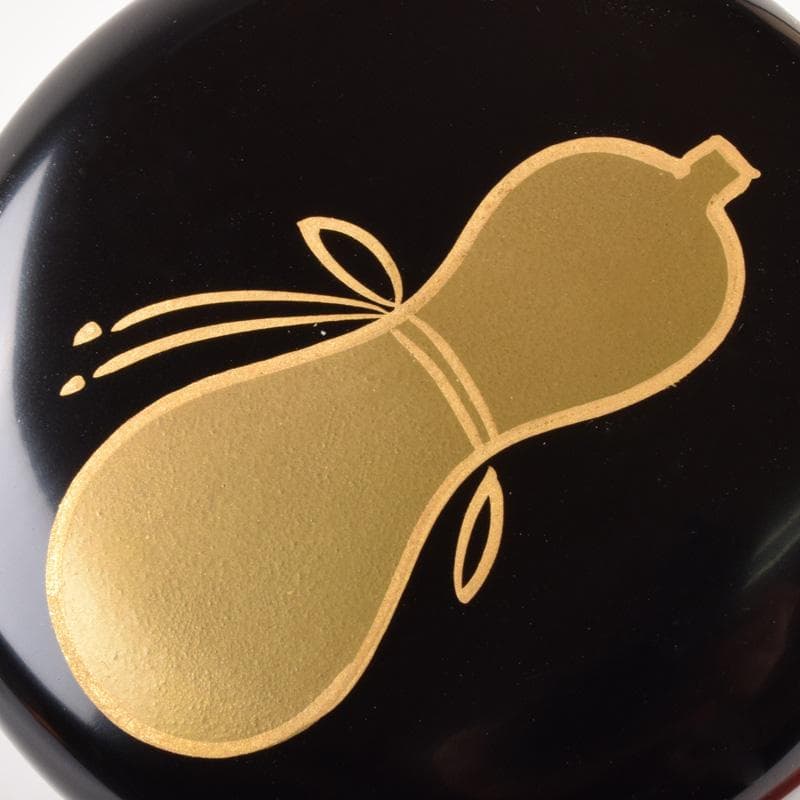 茶道具　蒔絵師　常三郎造　瓢箪蒔絵　中棗　共箱　V　7180