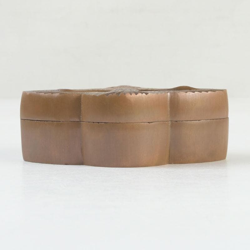 茶道具　唐銅　向鶴文　香合　共箱　V　9476