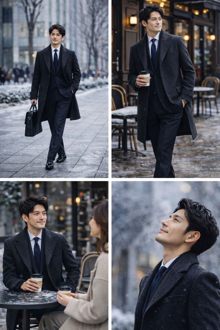 最終価格【カシミヤ混/上質ワッフル織】タリアトーレ アルスターコート 定価15万