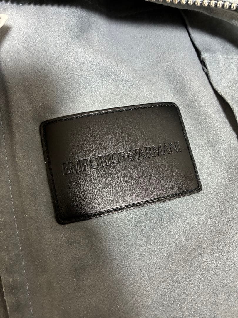 EMPORIO ARMANI レザー スウェード ジャケット 46 やぎ革