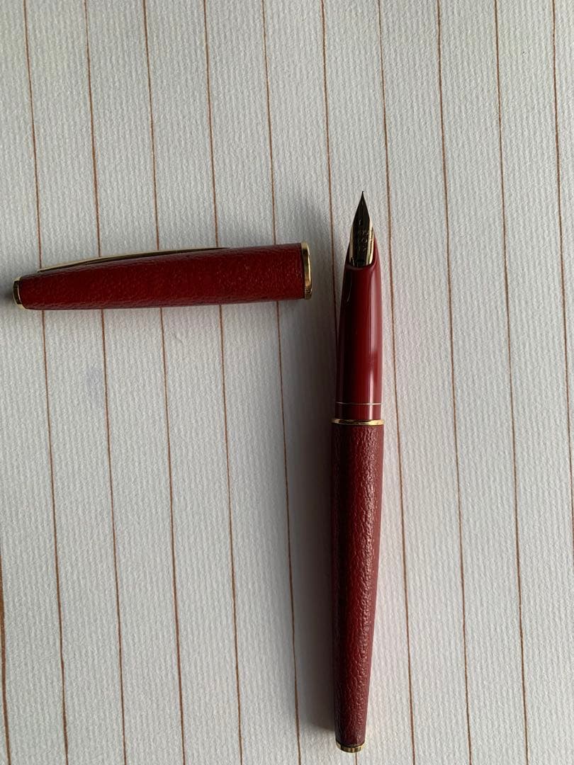 パイロット PILOT 18Kペン先 赤革巻き万年筆